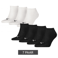 7 Pairs of PUMA Kids' Cotton Socks, Plain Sneaker Socks, Short Socks, 70122094 001 Black/White