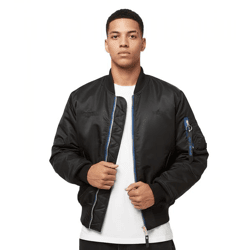 ALPHA INDUSTRIES x zəяo si:x nœf MA-1 Herren Bomber-Jacke im klassischen Military-Design Streetwear-Style Herbst-Jacke 148151 Schwarz