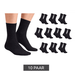 Atmungsaktive 10 Paar CAPPUCCINO ITALIA Damen & Herren Bambus-Socken Alltags-Strümpfe Freizeit-Socken 11687 Schwarz