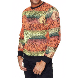 Aufregendes Sweatshirt für Herren im trendigen Tiger-Design Rundhals-Pullover Sweater 19142 Rot