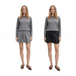ausgestellter Damen Mini-Rock Punto di Roma Business-Rock Grau oder Schwarz