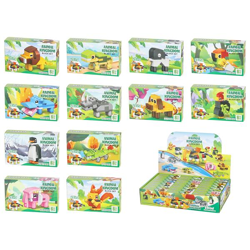 Baustein Set Zootiere, 12/s, Display