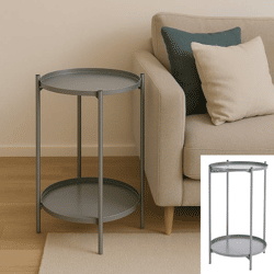 Beistelltisch double, grau, 48cmH