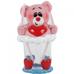 Tasse Bär mit zwei Strohhalmen 17 cm