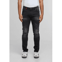 bequeme 2Y Premium Herren Jeans Slim Fit Stretch mit Baumwolle Schwarz