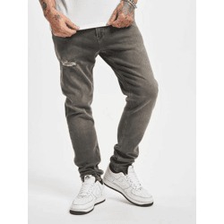 bequeme 2Y Premium Herren Jeans Slim Fit Stretch Reißverschluss mit Baumwolle Grau