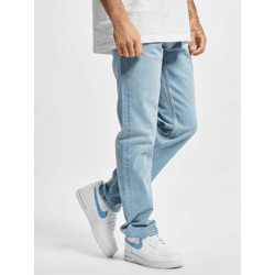 bequeme 2Y Premium Herren Jeans Straight Fit Stretch Reißverschluss mit Baumwolle Blau