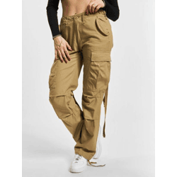 bequeme Brandit Damen Jeans Reißverschluss Taschen mit Baumwolle Beige