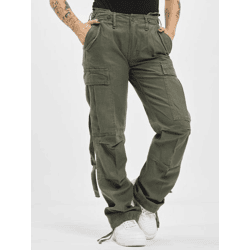 bequeme Brandit Damen Jeans Reißverschluss Taschen mit Baumwolle Khaki