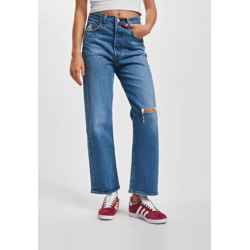 bequeme LEVI´S Damen Jeans Straight Fit mit Baumwolle Blau
