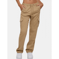 bequeme Urban Classics Damen Jeans Stretch Taschen 320 g/m² mit Baumwolle Beige