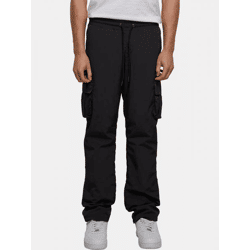 bequeme URBAN CLASSICS Herren Jeans Straight Fit Kordelzug Taschen Schwarz