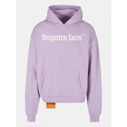 bequemer Forgotten Faces Herren Hoodie Rippbündchen Kapuze 460 g/m² mit Baumwolle Violett