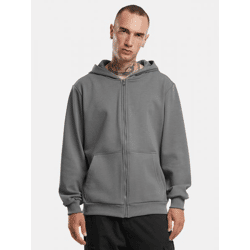bequemer Urban Classics Herren Hoodie Stretch Reißverschluss Rippbündchen mit Baumwolle Grau