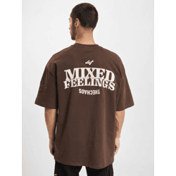 bequemes DEF Herren T-Shirt Rippbündchen mit Baumwolle Braun