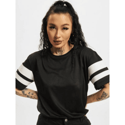 bequemes Urban Classics Damen T-Shirt Mesh 130 g/m² Schwarz/Weiß