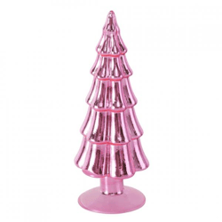 Boltze Weihnachtsbaum-Figur aus Glas, rosa, 20 cm