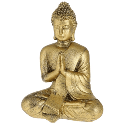 Buddha Figur, gold, groß, ca. 12x17cm
