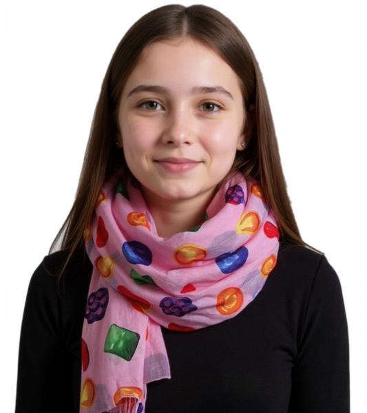 CANDY CRUSH SAGA Halstuch mit Spielstein-Print Damen und Kinder Sommer-Tuch SF030408CCS Pink
