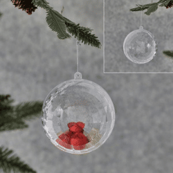 Christbaumhänger Disko Kugel DIY, befüllbar, groß, ca.10cmD