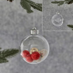 Christbaumhänger Kugel DIY, befüllbar, groß, ca.8cmD