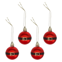 Christbaumkugel Santabauch, rot, 4er Set, ca. 4cmD