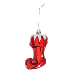 Christbaumschmuck Elfenstiefel, rot/weiß, ca. 7cmH