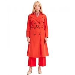 Damen Mantel im Trenchcoat-Stil mit abnehmbaren Ärmeln Business-Jacke 903663 Rot