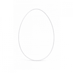 Decoratie ring Egg metaal wit 24 x 35 cm
