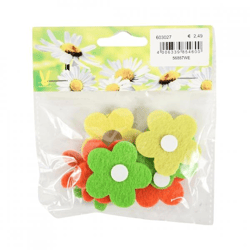 Dekoration Blumen Frühling Filz 4 cm 9 Stück
