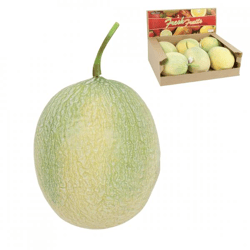 Dekoration Obst Melone gelb/grün 15 cm