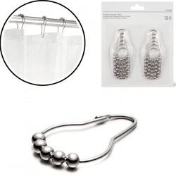 Duschvorhangringe Metall 7,2 cm 12 Stück