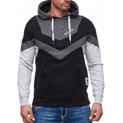 Dynamic Men's Hoodie in a Color-Block Design; Hooded Sweatshirt with Kangaroo Pocket; Sporty Sweater 19044 Anthracite