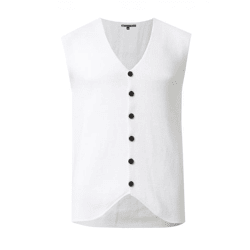 Elegante Herren Feinstrick-Weste mit Knopfleiste Anzug-Weste 13412 Weiß