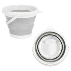 Faltbarer Eimer, grau/weiß, ca. 5l