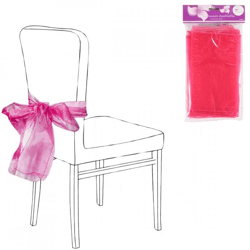 Partydekoration Stuhl Schleife Organza fuchsia 2er Set