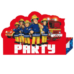 Fireman Sam 2017 - Invitation cards, 8 pcs