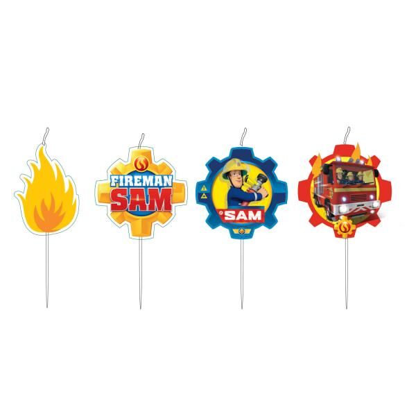 Feuerwehrman Sam 2017 - Mini-Figurenkerzen 4St&uuml;ck