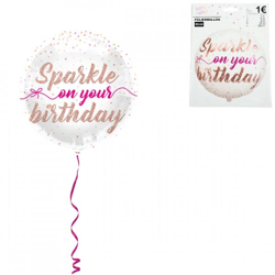 Folat Folienballon Sparkle on your Birthday 45 cm