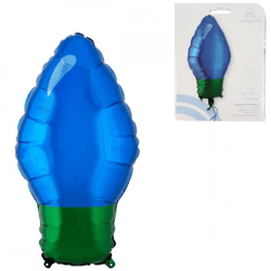 Folienballon Weihnachtslampe blau 55 cm