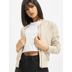 funktionale Urban Classics Damen Jacke Reißverschluss Rippbündchen 78 g/m² Beige
