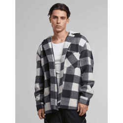 funktionale URBAN CLASSICS Herren Jacke Reißverschluss Taschen Schwarz/Weiß
