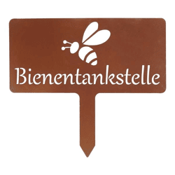 Gartenstecker Bienentankstelle, rusty, ca.30x27cm