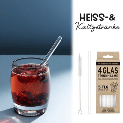 Glastrinkhalm, 4er Set, ca.15cmL