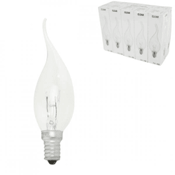 Glühbirne Kerze transparent E14 230V 15W