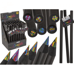 Grafiti Bleistift - 6-farbig sortiert im Display - 17 cm