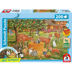 Grasfaser Kinderpuzzle - Tierpicknick - 200 Teile