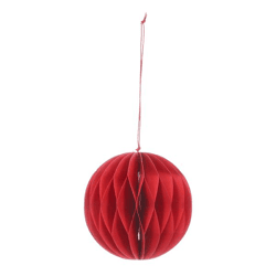 Hänger rund Honeycomb, rot, klein, ca.8cmD