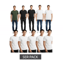 Hochwertiges 5er Pack SCOTCH & SODA Crew Neck Herren T-Shirt Basic-Shirt Unterziehshirt Baumwoll-Shirt SSFA25M2312806 in Weiß oder Schwar