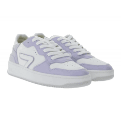 HUB Smash L31 Damen Sneaker mit Terry-Fütterung Echtleder-Schuhe W5008L31-L10-948 Weiß/Lila